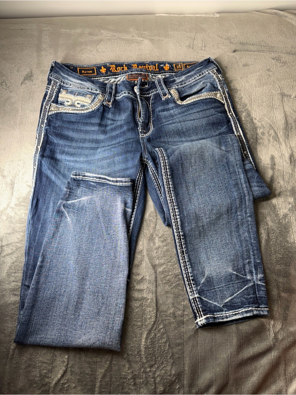 Rock Revival Women's Dark Blue Cropped Jeans